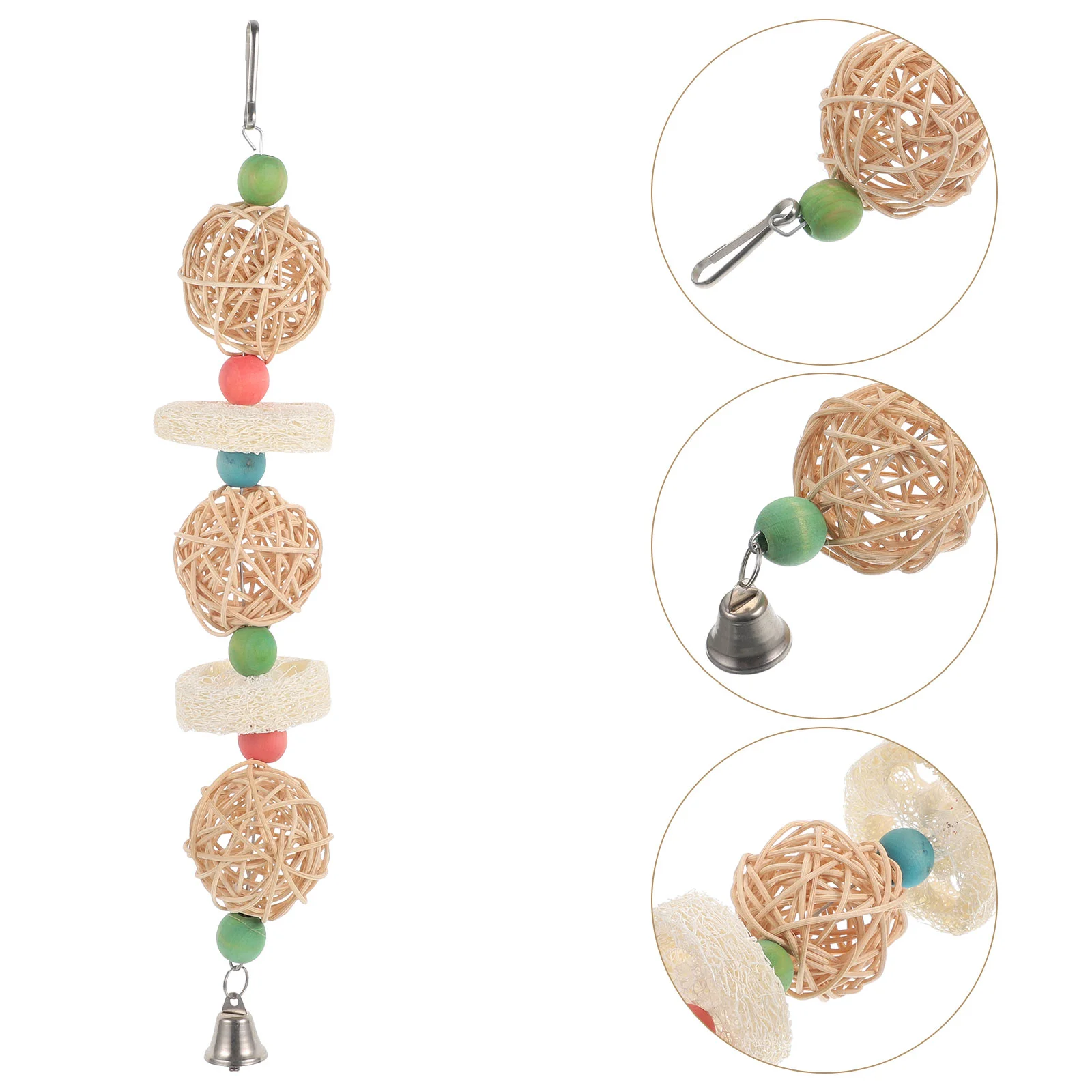 

Bird Chew Toy Cage Accessories The Swing Hanging Plaything Parrot Chewing Toys Wooden