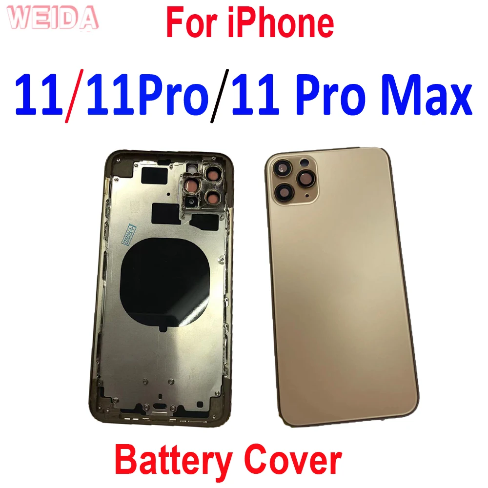 Battery Cover For iPhone 11/11Pro/ 11 Pro Max Back Glass Back Cover Full Housing Middle Frame Chassis Assembly Replacement