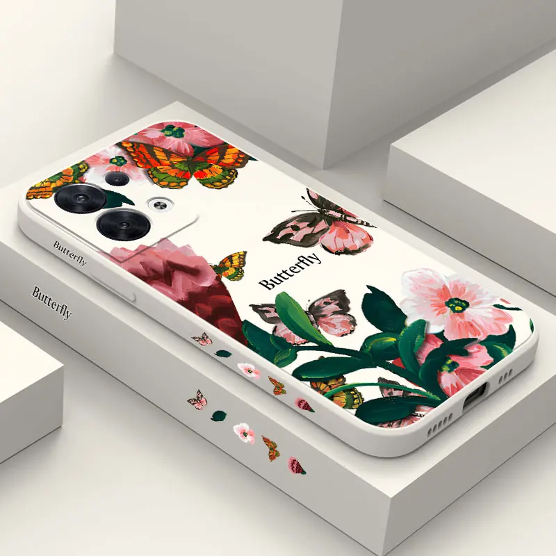 Силиконовый чехол для телефона Butterfly Garden OPPO Reno 8Pro 8T 10 10Pro Plus 8 7Z 7Lite 6Lite 6ProPlus 5Pro 5Lite 6 6Z