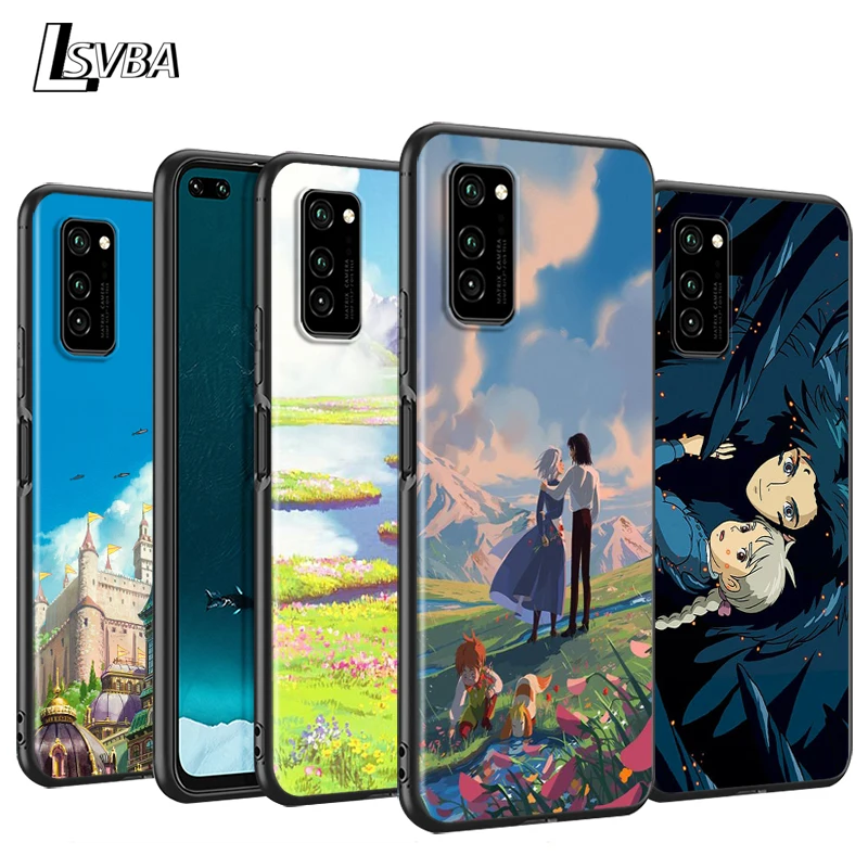 

Howl's Howls Moving Castle Silicone Cover For Huawei P50 P40 P30 P20 Pro P10 P9 F8 Lite E Plus 2016 5G Black TPU Phone Case