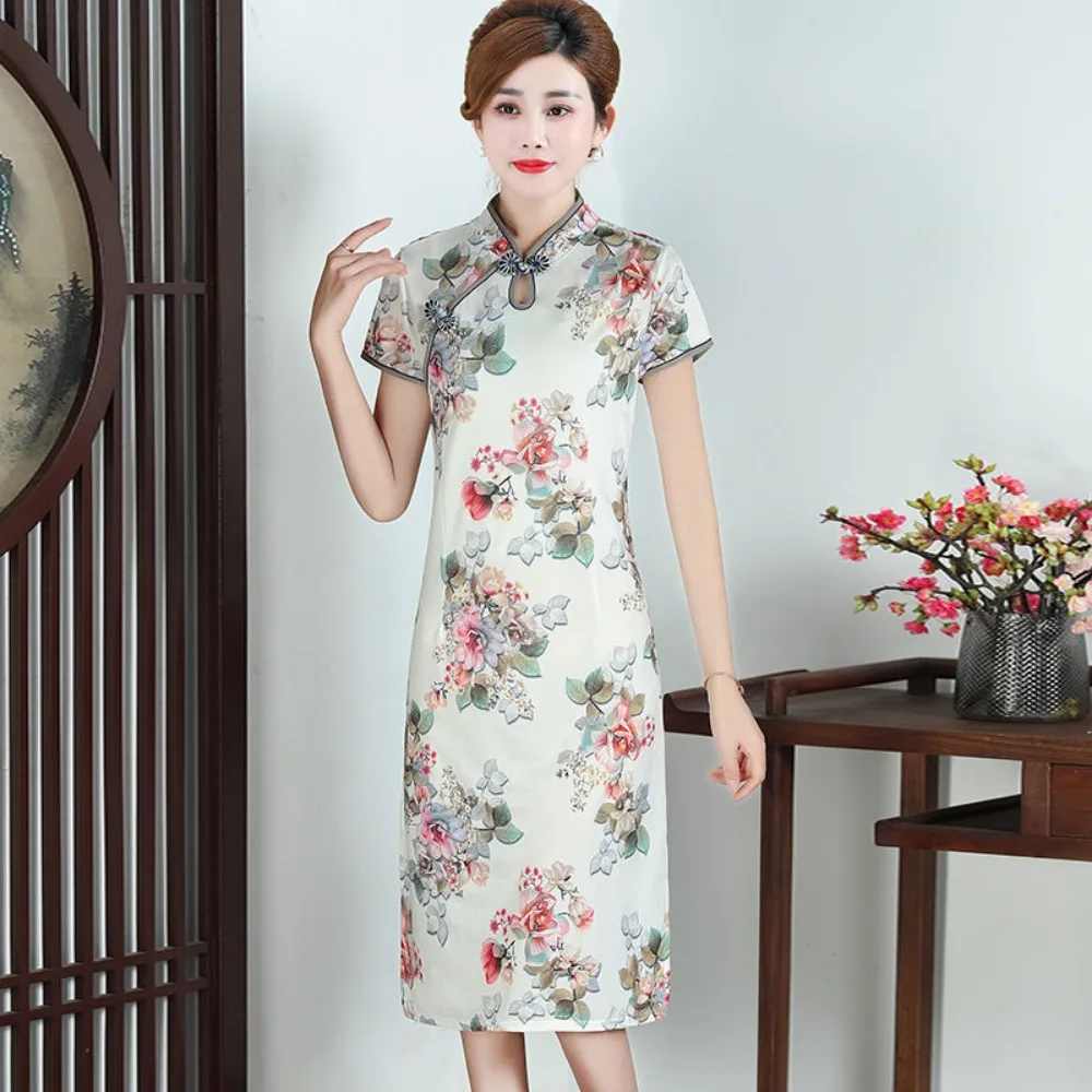 Женское винтажное платье в этническом стиле элегантное китайском