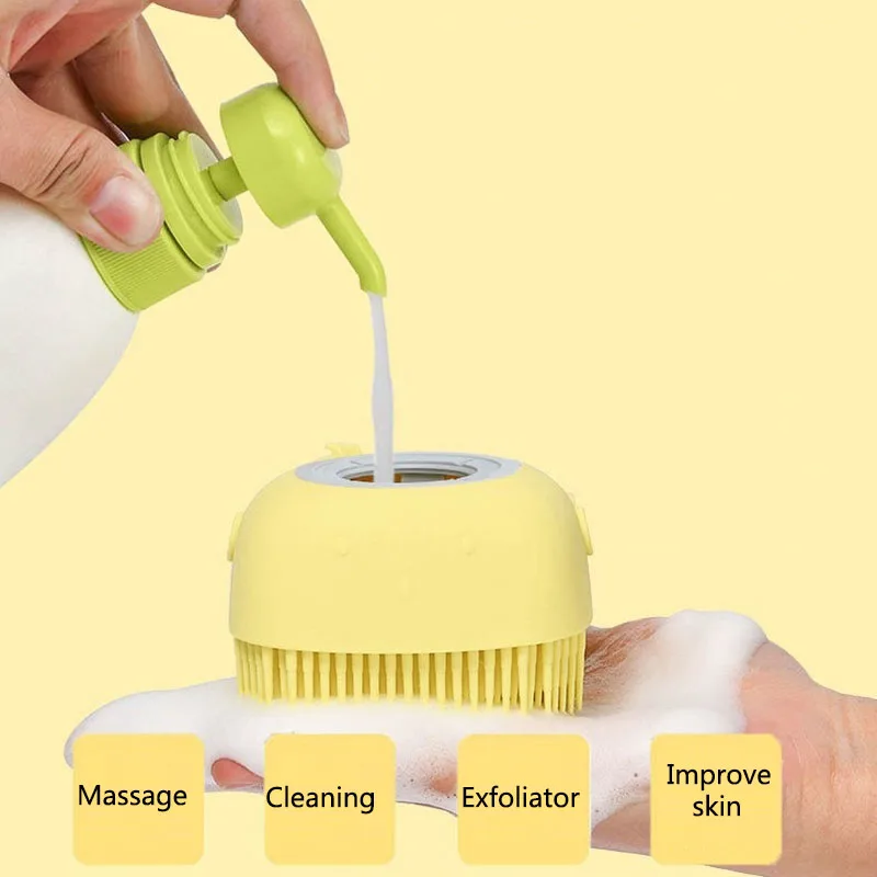 

Bath Brush Silicone Cleaning Soft Brush For Children And Adults Protect Skin Massage Bathroom Shampoo Brush Bathroom Tools