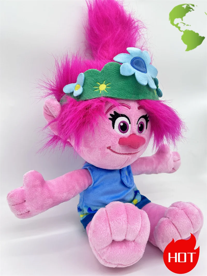 Большая плюшевая игрушка/кукла Тролли Poppy Branch детский подарок и сувенир