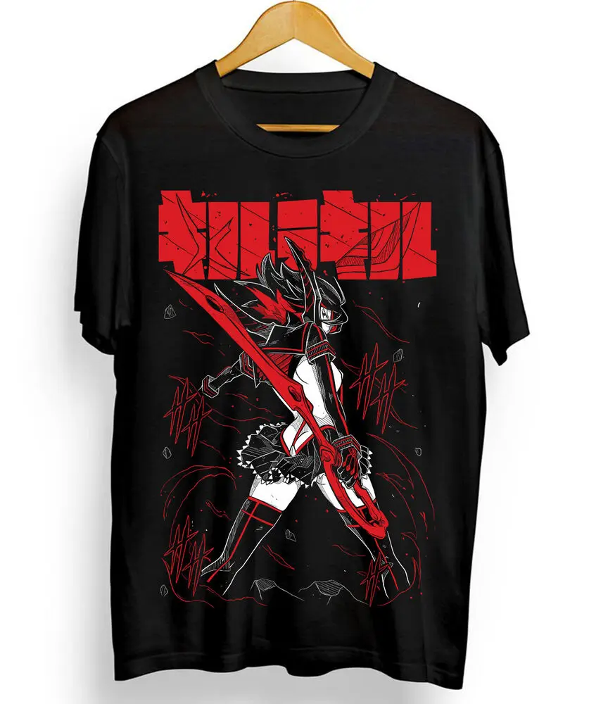 Фото Футболка Kill la Kill Ryuko для девочек, аниме Ryuko Matoi Senketsu, черная рубашка, все размеры №2