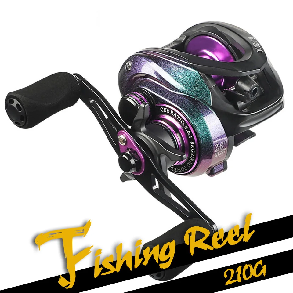 

GOBYGO New BJ2000 5+1BB Baitcasting Reel Max Fishing Reel Drag 8kg Saltwater Spinning Casting Carp Bass Pesca Tackle Big Pulling