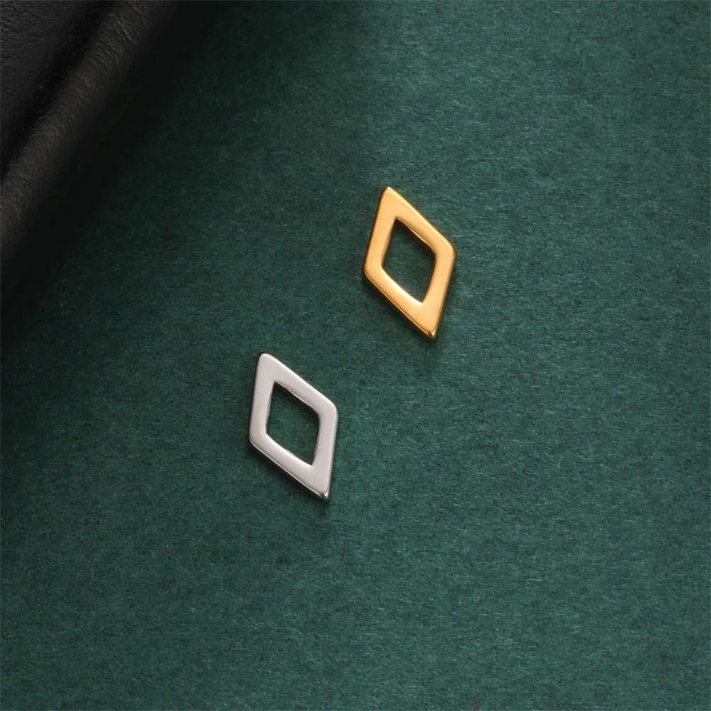 

10pcs Wholesale Geometry Stainless Steel Charms For Jewelry Making Rhombus Pendants Necklaces Earrings Handmade Diy Accessory