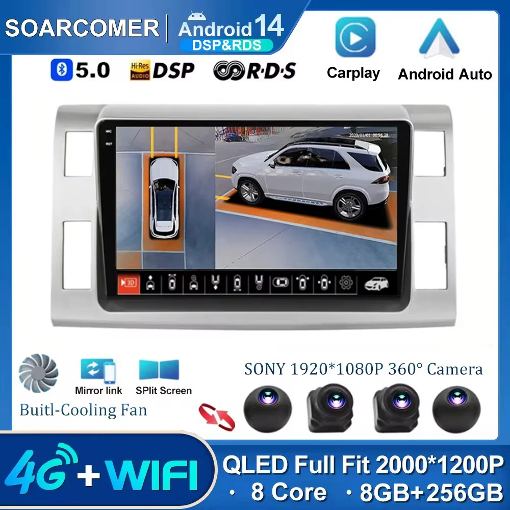 Android 14 для Toyota Previa 3 III XR50 Estima 2006-2019 автомобильный радиоприемник мультимедийный