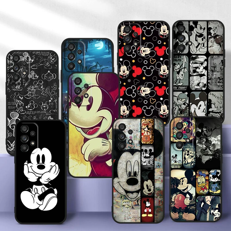 

Mickey Mouse For Samsung Galaxy A73 A52S A72 A71 A52 A51 A22 A12 A32 A21S 4G 5G Silicone Soft Black Phone Case