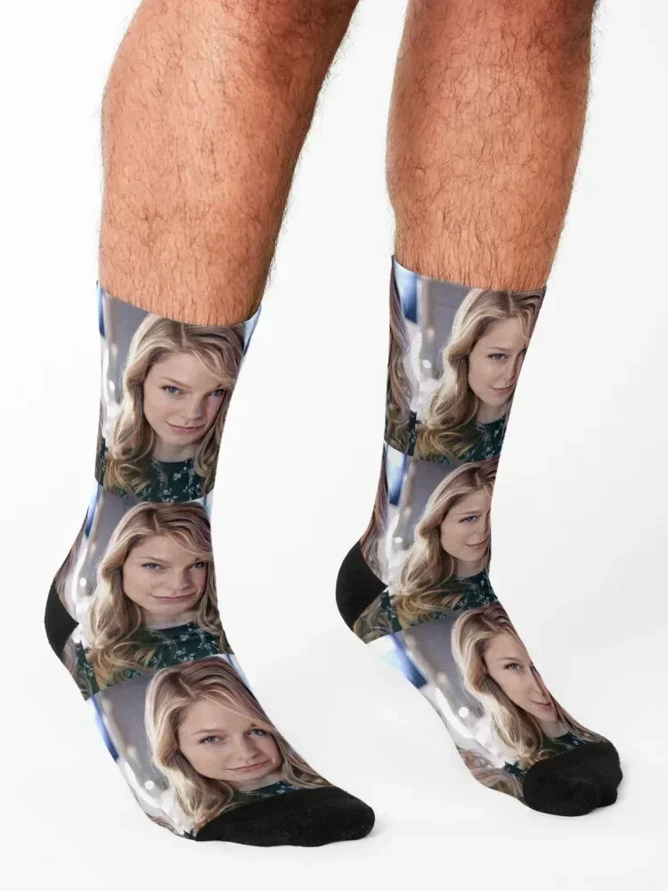 Melissa Benoist Носки мужские Чулки милые профессиональные носки для бега Роскошные