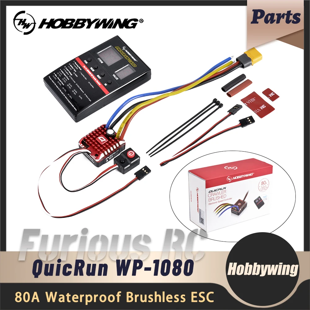 

HOBBYWING QuicRun WP-1080 80A Waterproof Brushless ESC for 1/8 1/10 RC Electric Remote Control Model Car Crawler Accessories