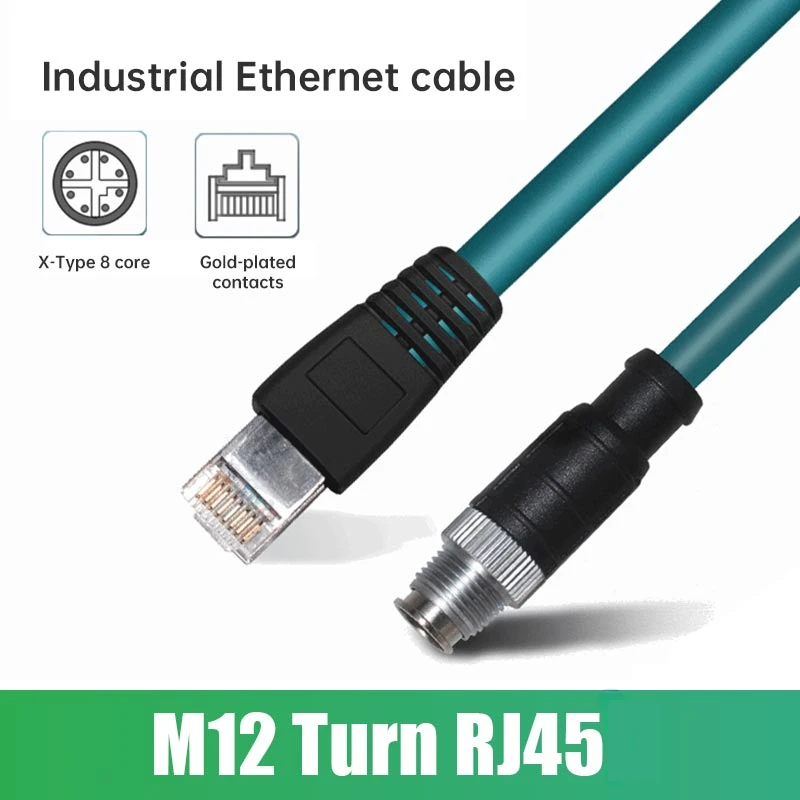 

M12 to RJ45 Connector Aviation Plug Male 8 Pin X-Coded Industrial Camera Ethernet Cable IP67 M12 to rj45 Shielded Sensor Wire
