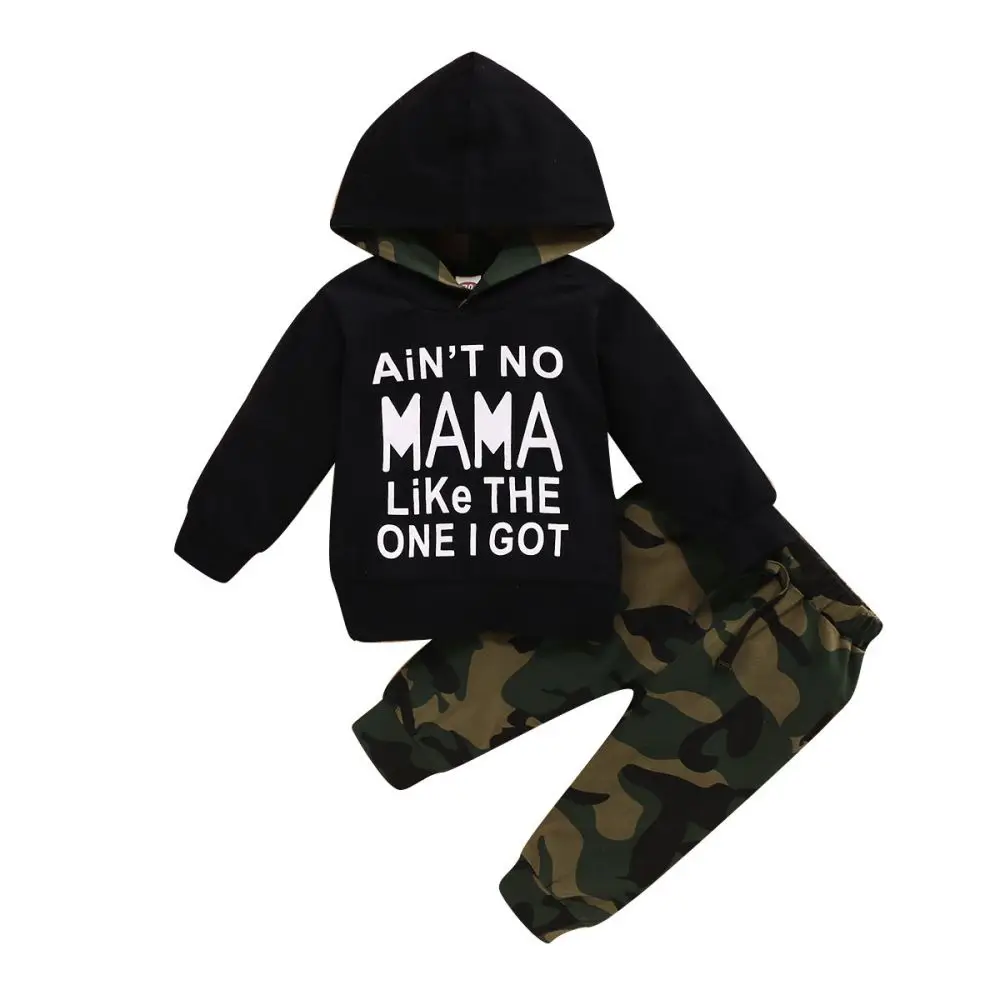 

2023 Toddler Baby Boy Clothes Set 0-24M Little Baby Boys Outfits Fall Winter Sweater Hoodie Long Sleeve Top Camo Pants 2pcs