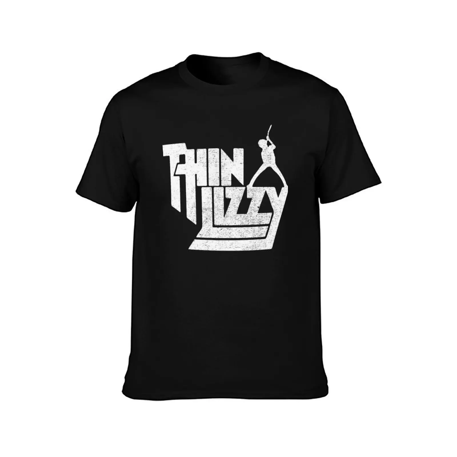 Фото Футболка Thin Lizzy с принтом песен группы, винтажная, в стиле ретро, с эффектом потертости, однотонная, базовая. №2