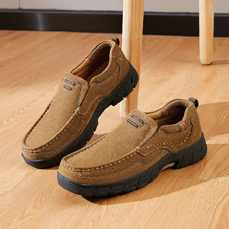 Hard-Wearing Leather Loafer Lightweight Walking Casual Shoe Men Loafers Boat Shoes Work Office Male Outdoor Shoes S11980-S11988