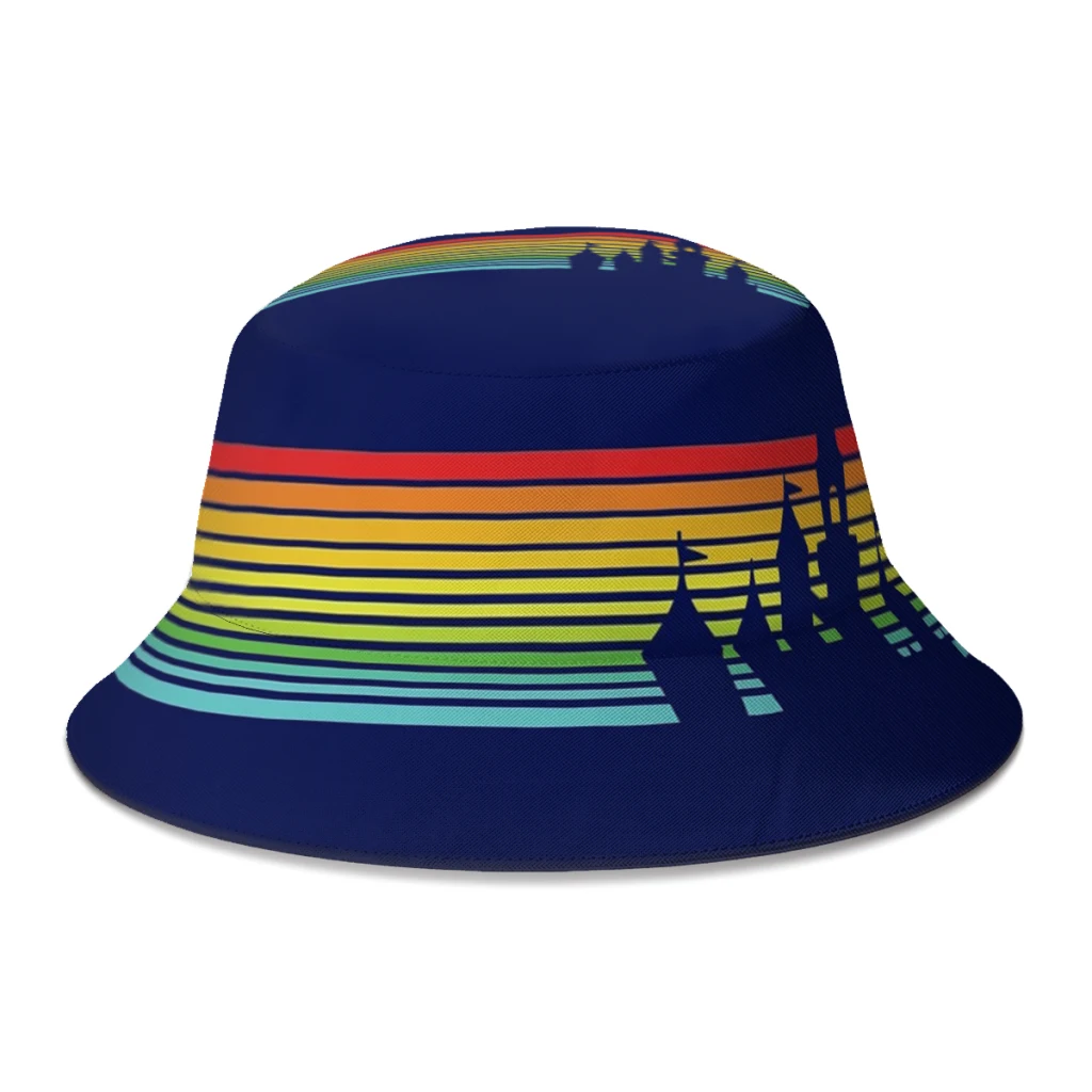 

Unisex Retro Castle Stripes Bucket Hat Women Summer Sunscreen Fedoras Cap Men Outdoor Travel Fishing Fisherman Hat Dropshipping