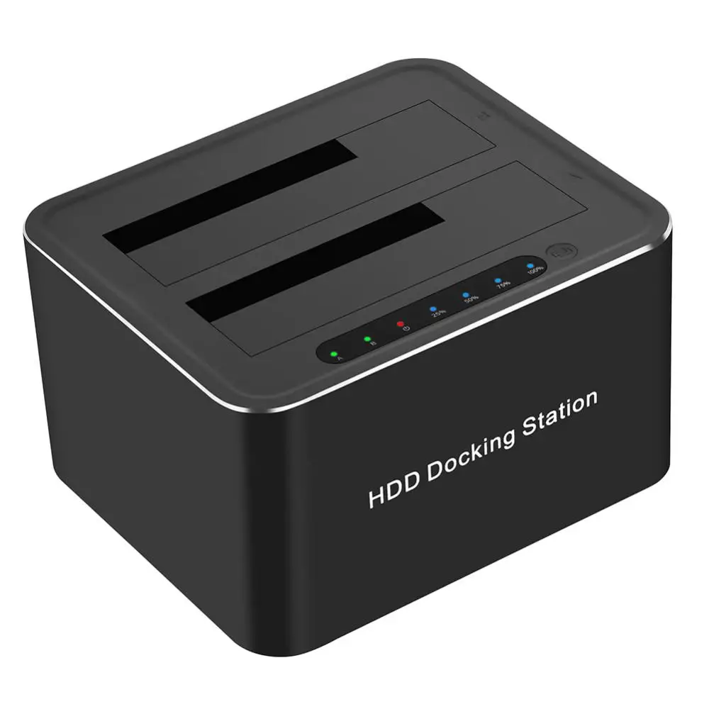 

RYRA Dual-bay Hard Drive Docking Station For 2.5/3.5 Inch HDD SSD SATA To USB 3.0 HDD Docking Station With 12V3A Power Adapter