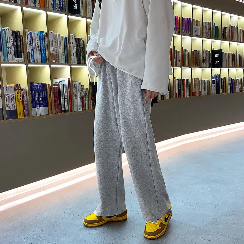 

Серые/черные/белые мужские модные Светоотражающие бриджи, Мужская Уличная одежда, свободные прямые брюки, мужские брюки