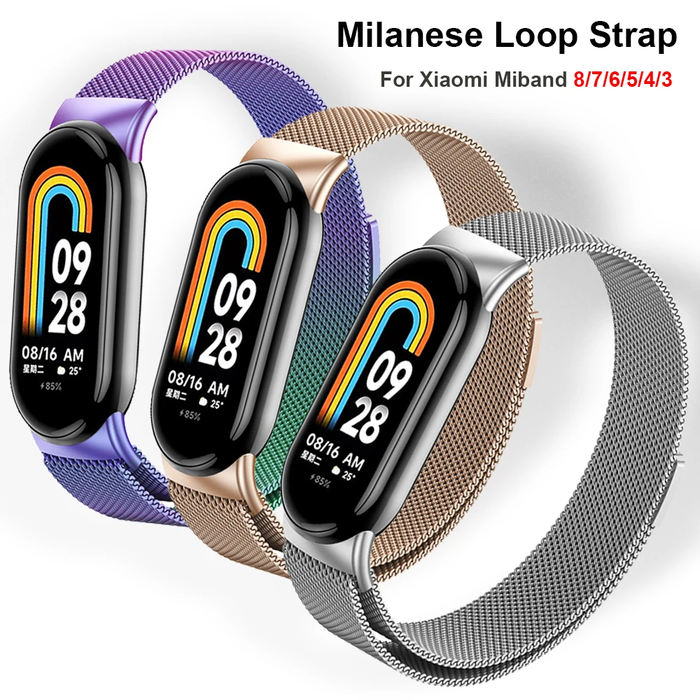 

Milanese Loop For Xiaomi Mi Band 8 7 6 5 4 3 Correa Strap Sport wristband Miband8 smartwatch Replacement bracelet For Miband 8 7