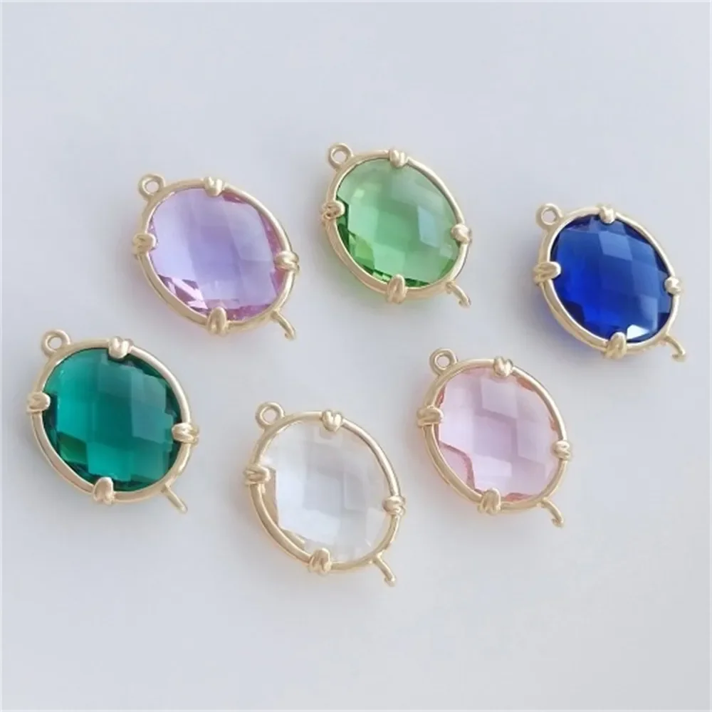 Двойные подвески из позолоченного меди с цирконием K407