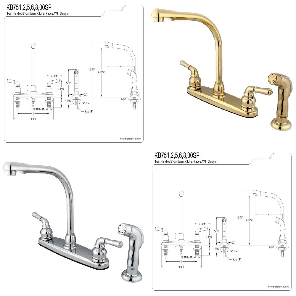 

Exquisitely Polished Brass Magellan Centerset Kitchen Faucet - Harmonious Perfection of Form and Function.