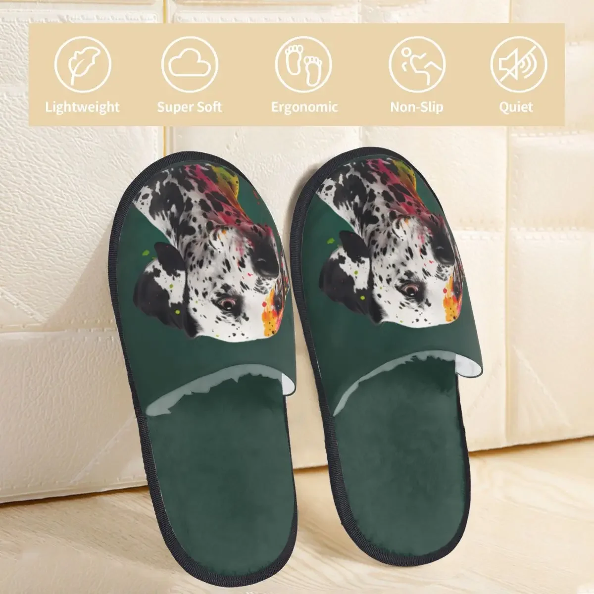 Далматинские домашние тапочки для собак зимняя обувь дома сланцы с закрытым