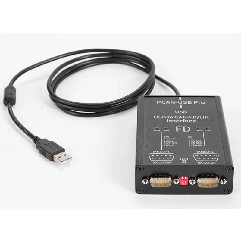 Фото USB-адаптер PCN-USB Pro 8/12/16 Мбит/с для CAN-шин, 2-канальный, совместимый с PEAK IPEH-004061, поддерживает Vector CANoe №4