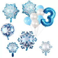 snowflake decorative party supplies snow latex balloon number foil balloon for kids birthday summer winter decorations