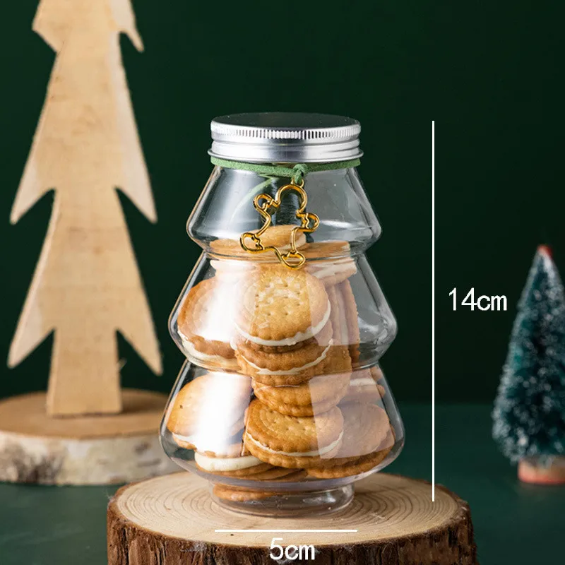 Christmas Tree Sweet Jar 6pcs Kids Favor DIY Gift Candy Cookie Snack Chocolate Packing New Year Decoration Boxes Christmas