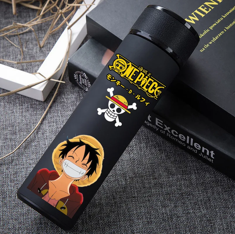 

New 500ml Anime ONE PIECE Luffy Roronoa Zoro Stainless Steel Thermos Vacuum Cup Cartoon Anime Peripheral Bottle Custom Design