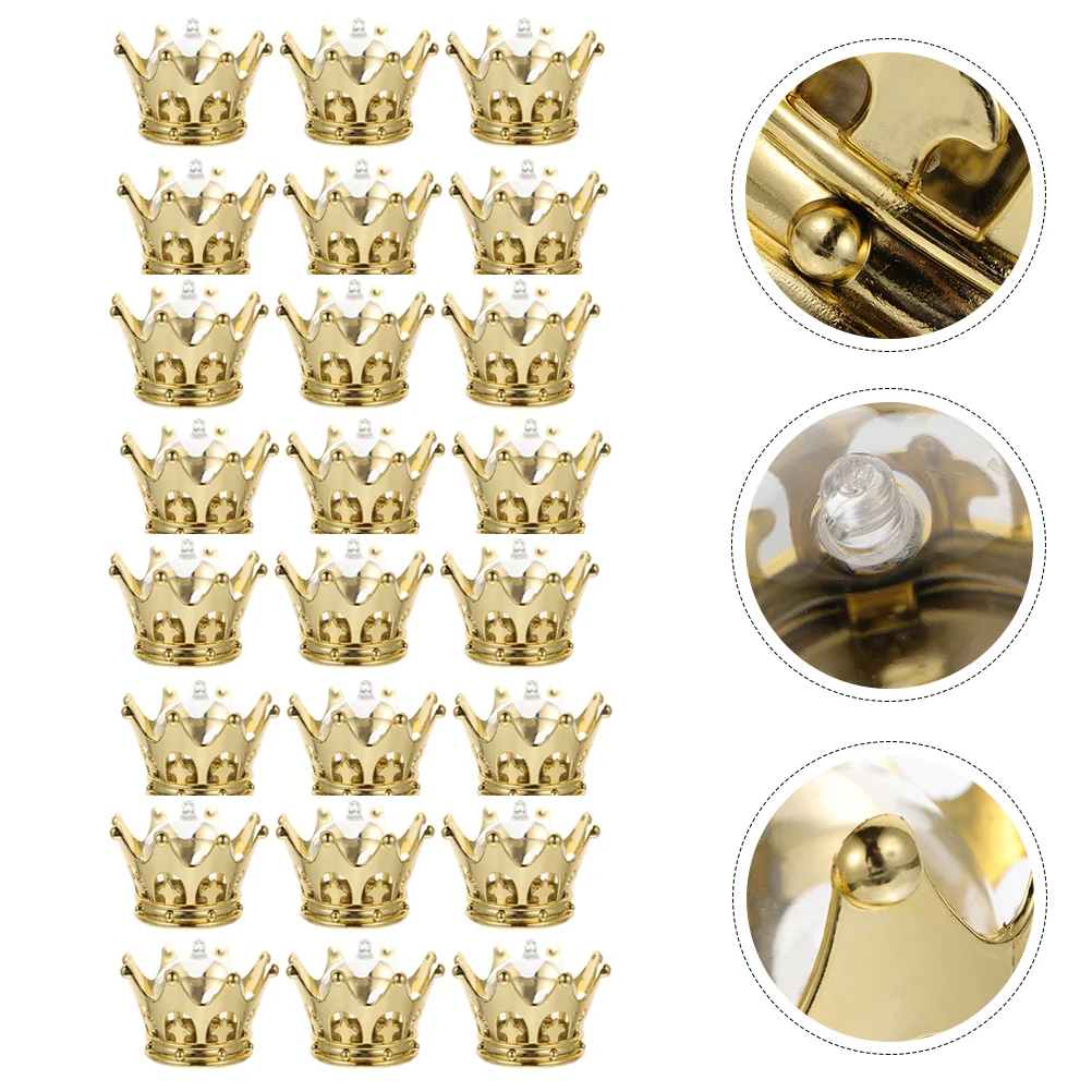 

24pcs Delicate Crown Shaped Wedding Candy Boxes Candy Packaging Cases (Golden)