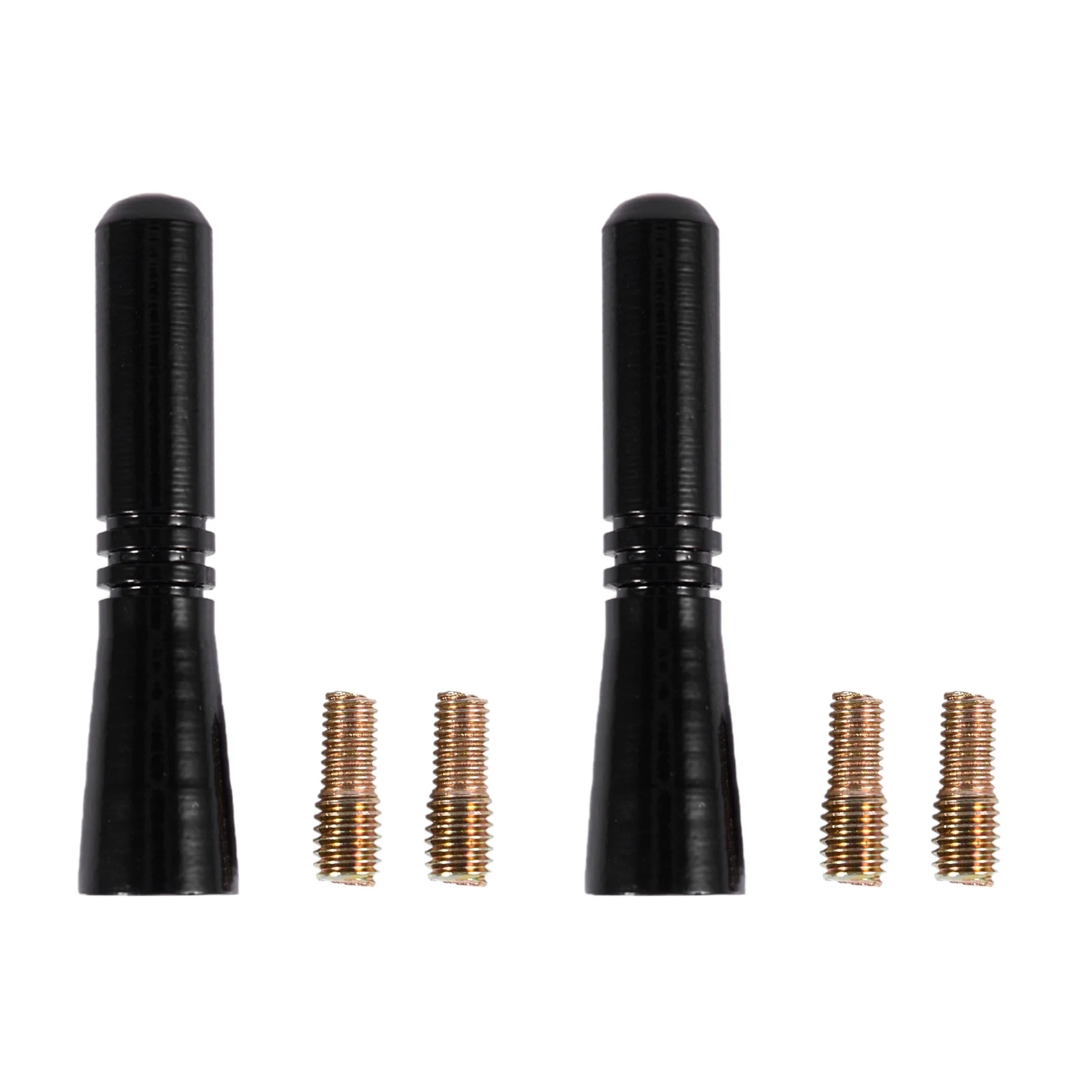 

2X Universal Top Roof Short Whip Screw Antenna EXtension for Car Radio (Black)