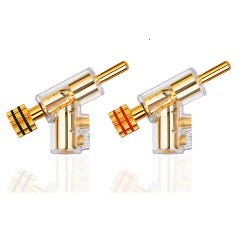 

Banana Plug Hi-End Copper For 4mm Self-Locking Speaker Connector Audio Amplifier Y-Shaped Gun Type Adapter Gold Silver