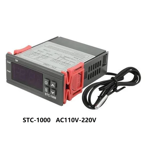 Цифровой светодиодный термостат STC 1000 для реле термостата, нагревательное охлаждение 12 В 24 в 110 В 220 В