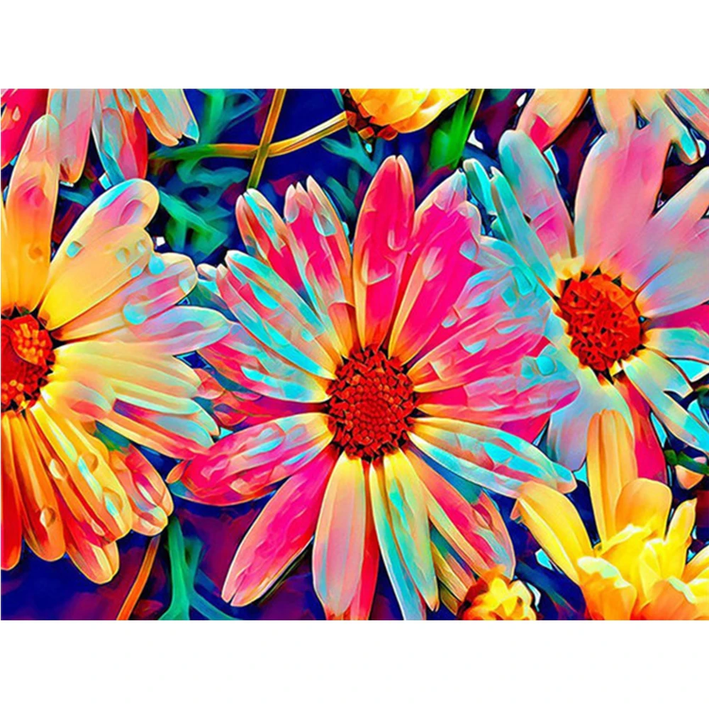 

Алмазная живопись LZAIQIZG, цветок маргаритки, красочная мозаика, вышивка, полная квадратная, круглая, AB, дрель, домашний декор, Женский Декор дл...