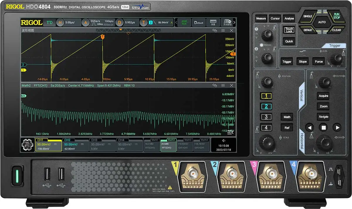 

RIGOL HDO4204/HDO4404/HDO4804 High Resolution Digital Oscilloscope 200/400/800MHz 4 analog channels 12 Bit Vertical Resolution