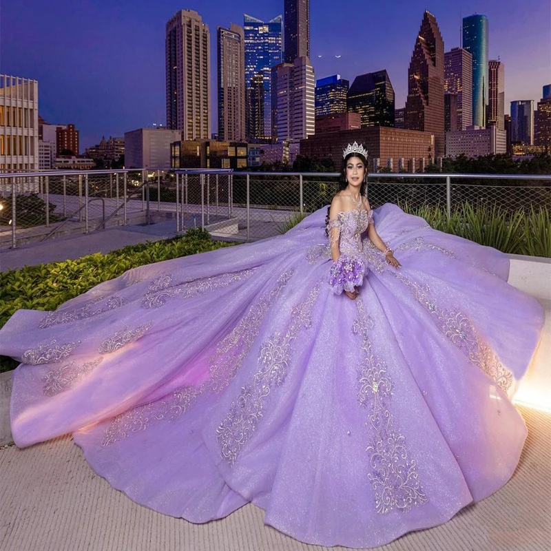Блестящее бальное платье лавандового цвета платья для Quinceanera 2023 свадебное