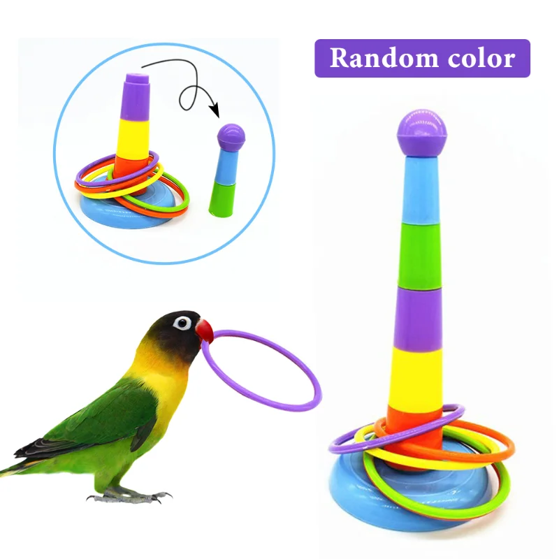 

Rings Funny Mini Bird Ferrule Activity Toy Developmental Colorful For Drop Shipping Training Game Intelligence Parrot Toy