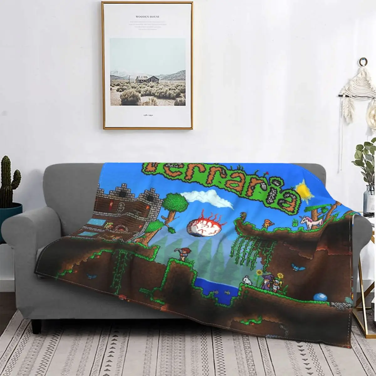 

Terraria - Indie Game Throw Blanket Customizable Warm Camping AntiPilling