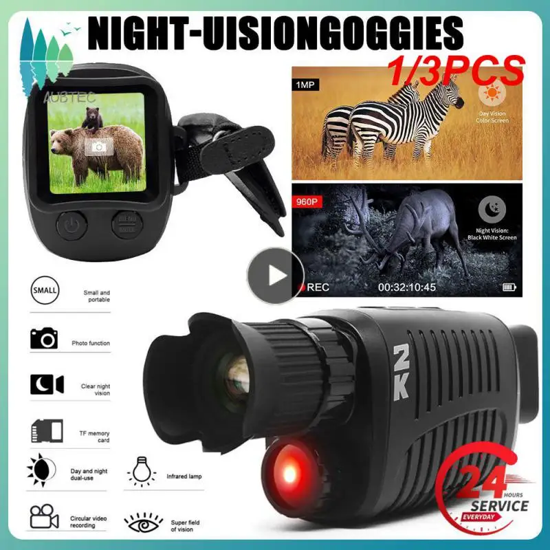 

1/3PCS Monocular Night Device 1080P Infrared 5x Digital Zoom Hunting Telescope Outdoor Day Night Dual Use 100%