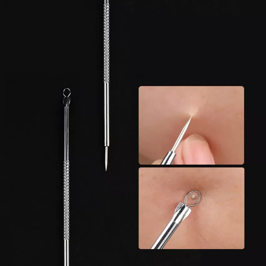

Silver Blackhead Acne Needle Blemish Extractor Remover Stainless Needles Remove Tools Blackhead Remover