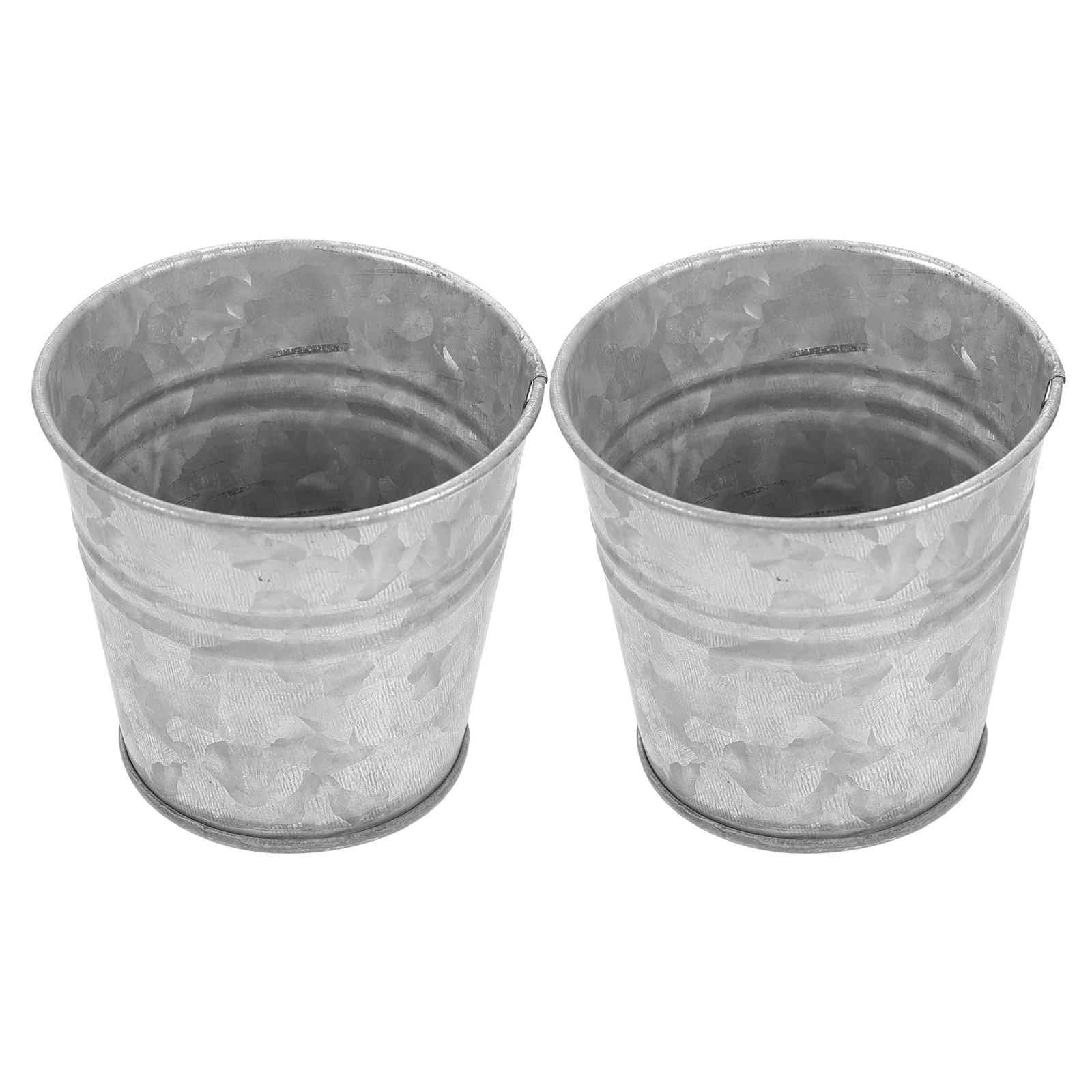 

2pcs Metal Flower Vase Pails with Handle Farmhouse Galvanized Planters Metal Can Tin French Vase Bucket Planter Jug For Garden