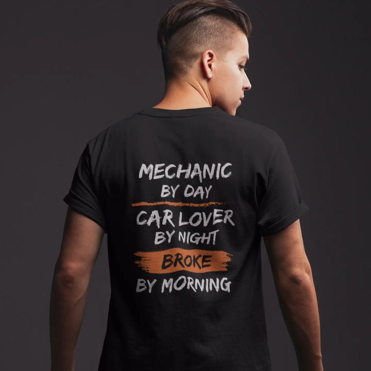 Забавная Футболка мужская механика днем автомобилем влюбленная ночь разбила