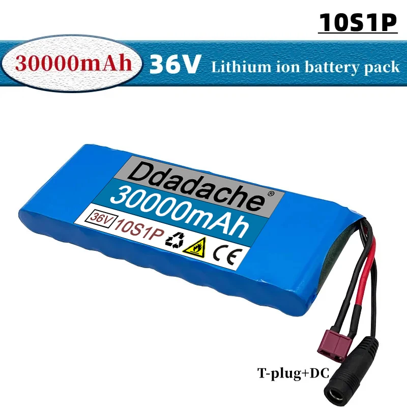 

100% Original New 36V 30000mAh 10S1P 18650 Lithium Ion Rechargeable Battery Pack Electric Bicycle Scooter Belt 20A BMS 36V 30Ah