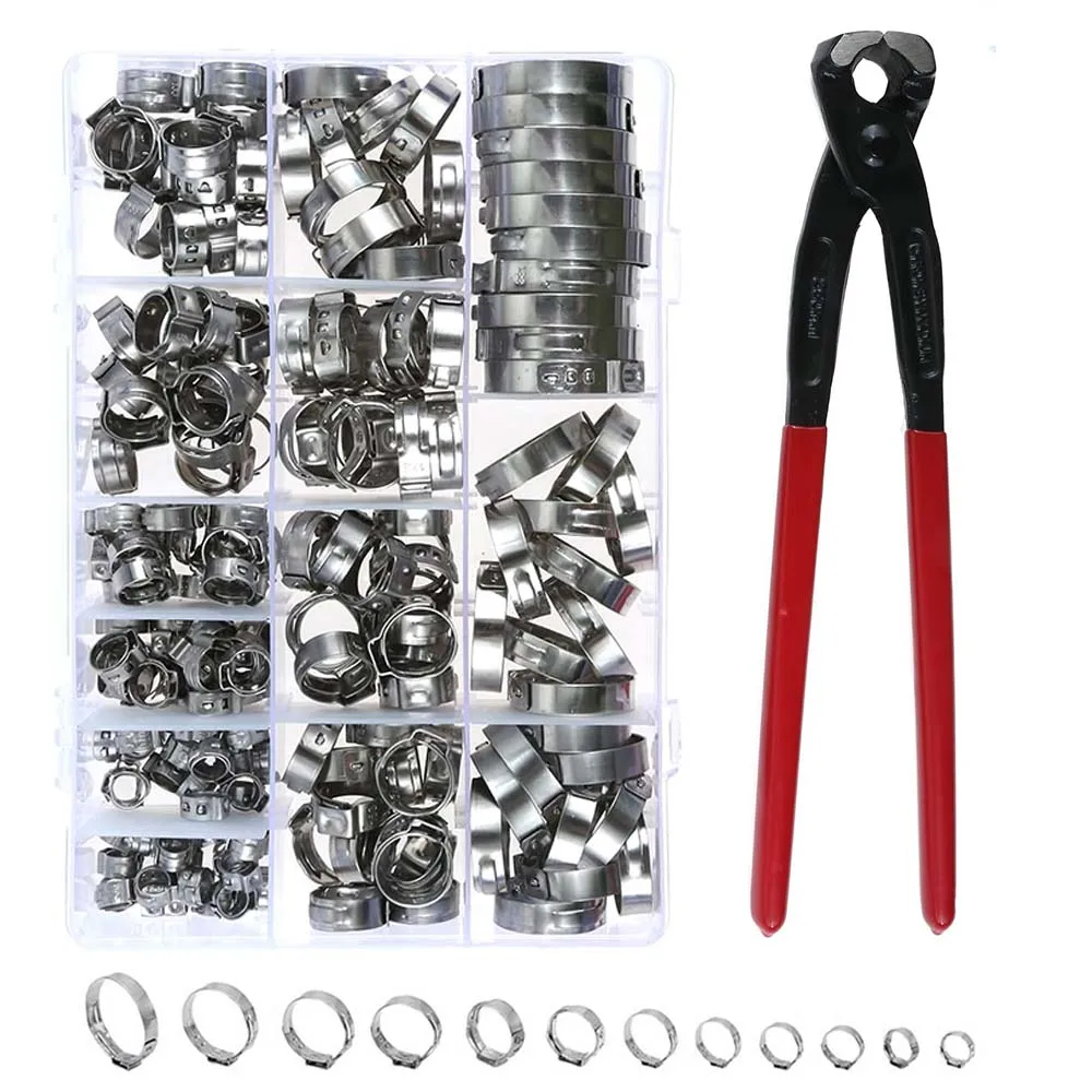 185 шт. одиночные зажимы для ушного шланга обжимной шланг 5 3-33 1 мм набор зажимов