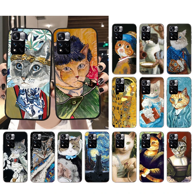 

Phone Case For Xiaomi Redmi Note 11 11S 11T Pro 10 9Pro Note9S 10S Redmi 10 9 10C 9C 9A 9T Van Gogh Art Cat Case