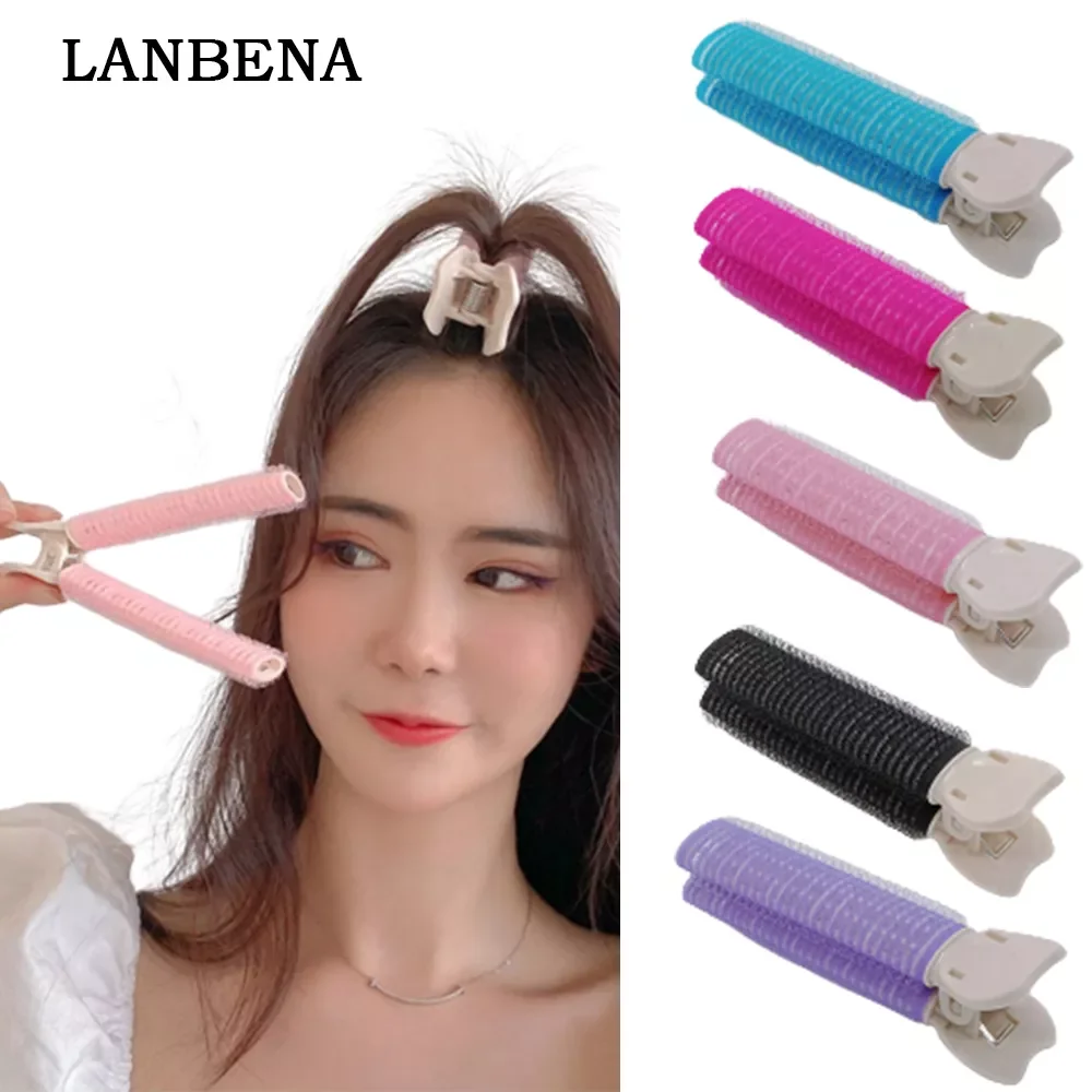 

NEW2023 2pcs Hair Root Fluffy Clip Air Bangs Curler Self-adhesive Curling Hair Lazy Curling Tube Hair Styling Tool Hair Curler