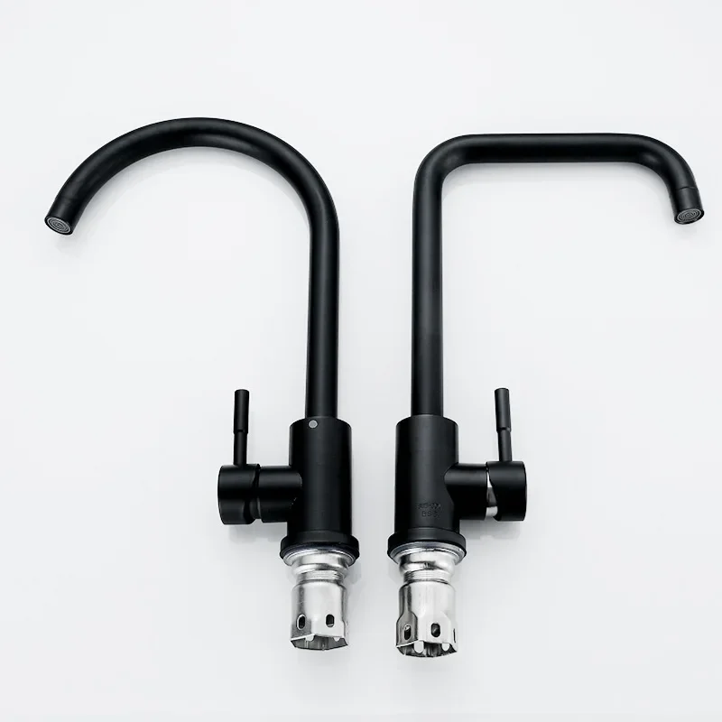 Смеситель для кухни из нержавеющей стали 304 черный смеситель горячей и холодной