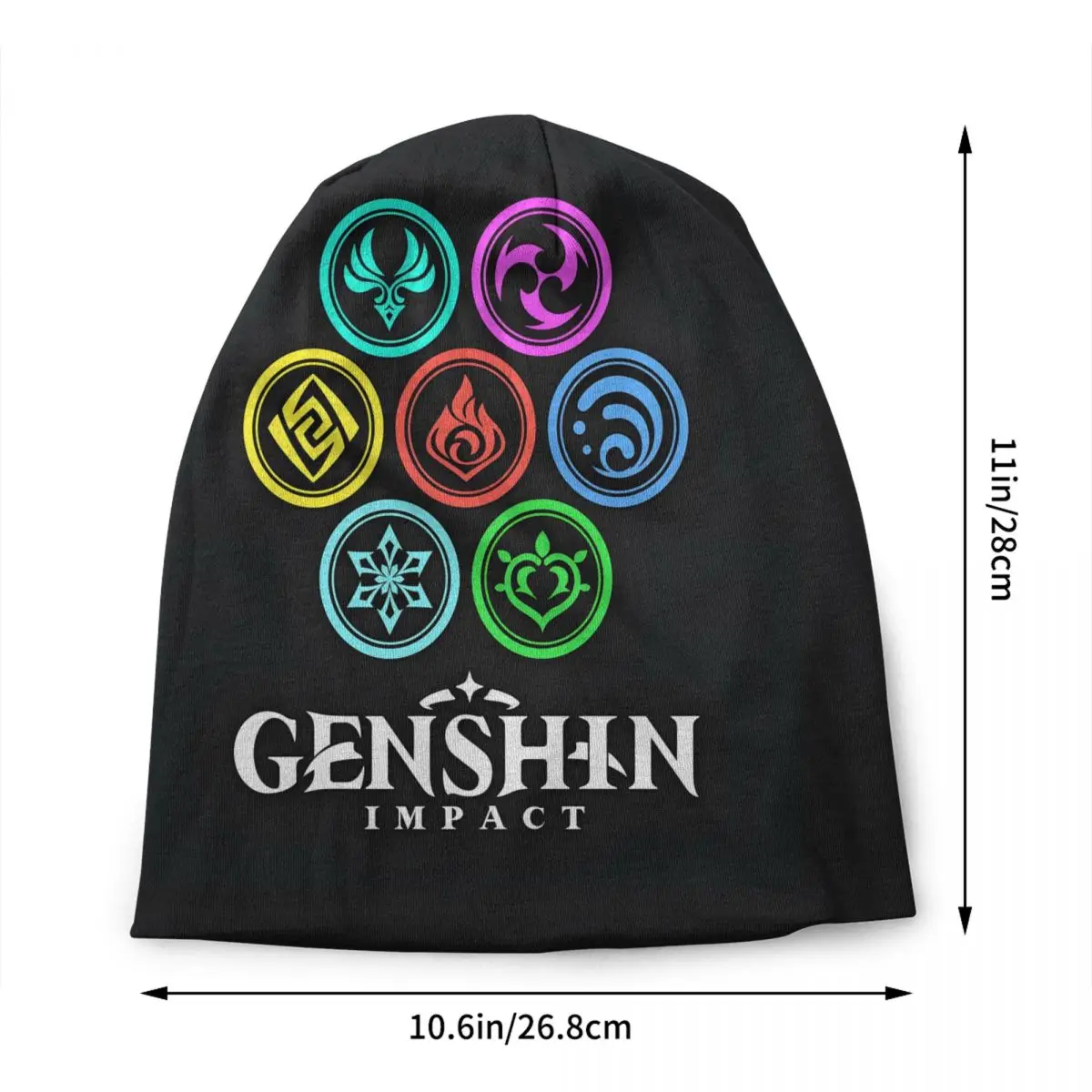 Фото Капот Вязаные шапки Street Genshin Impact Elements Art Anemo Geo Pyro Hydro Beanie Cap Ski Cryo Electro Dendro Шапки Шапки для №2