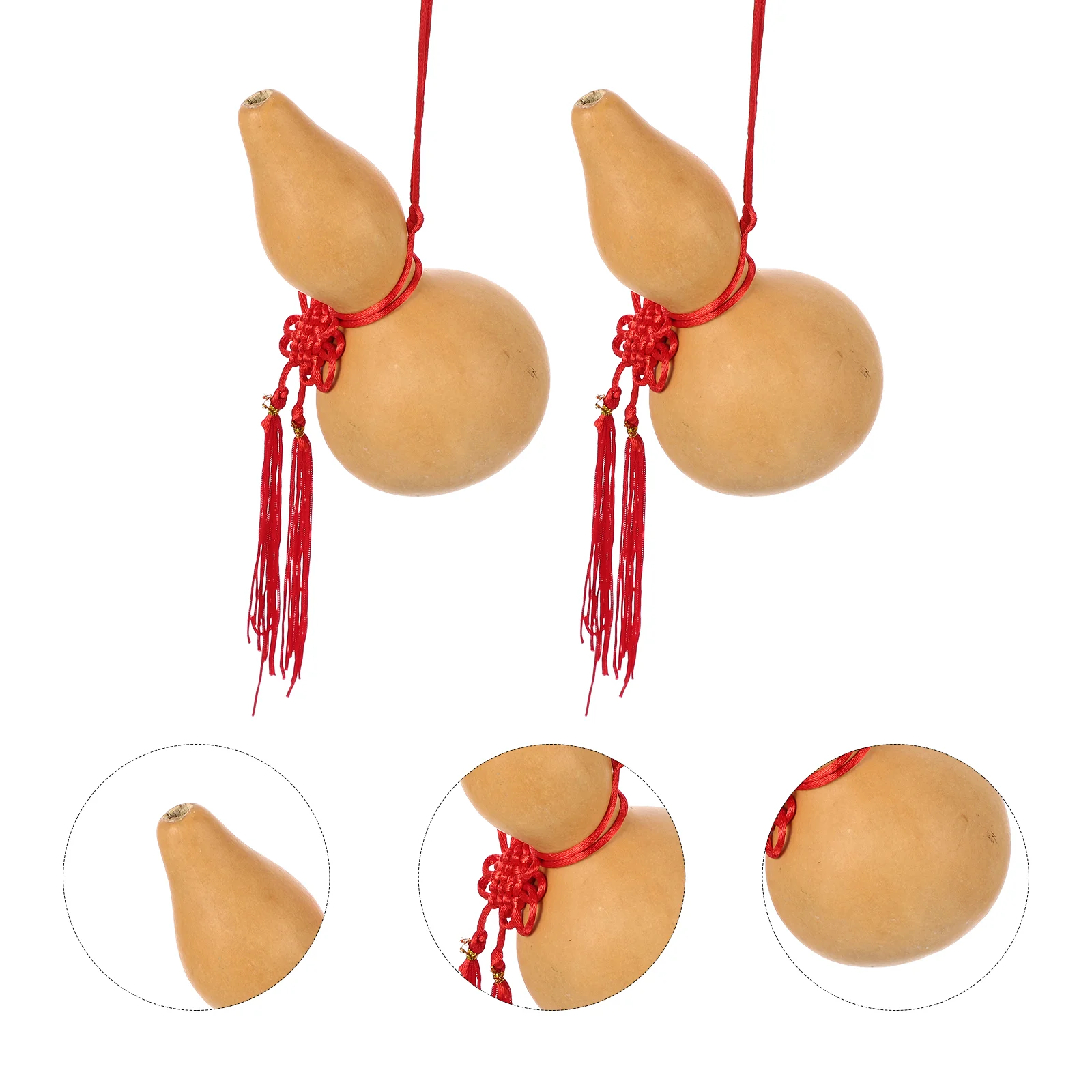 

2 Pcs Wu Chinese Gourd Keychains Car Keys Natural Wu Gourd Ornament Hu Lu Automobile Accessories