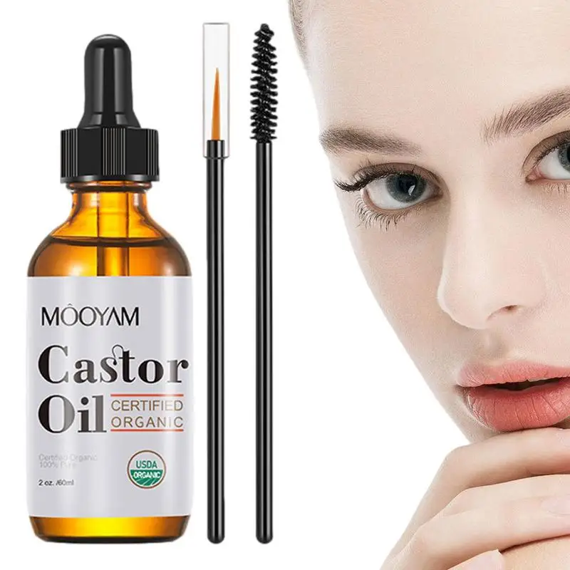 

Organic Castor Oil For Lash 60ml Stimulate Growth For Eyelashes Eyebrows Hair Skin Moisturizer & Hair Essence Lash Enhancing For